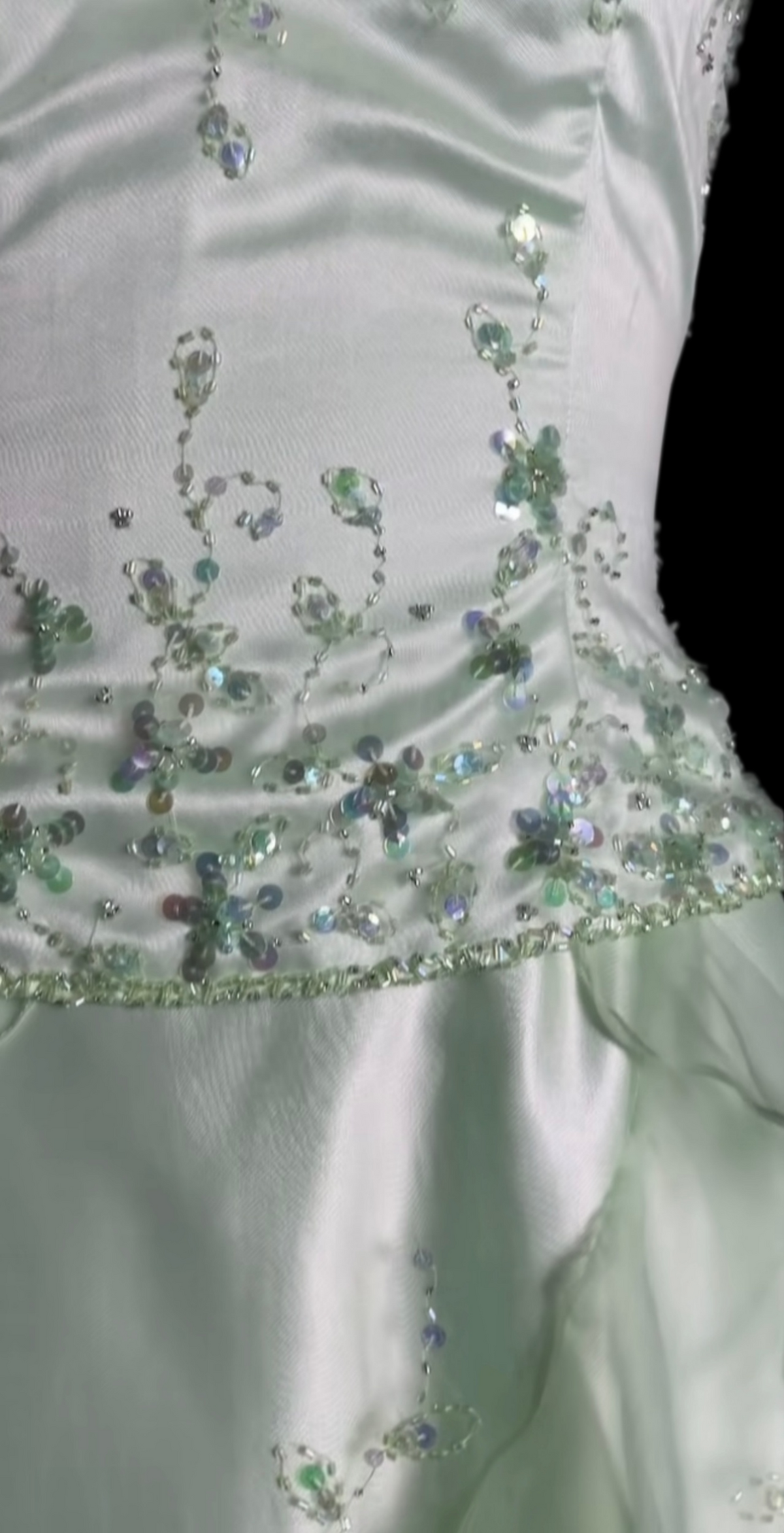 Strapless Beaded Retro Prom Dress Ruffled Evening Gown  J12142