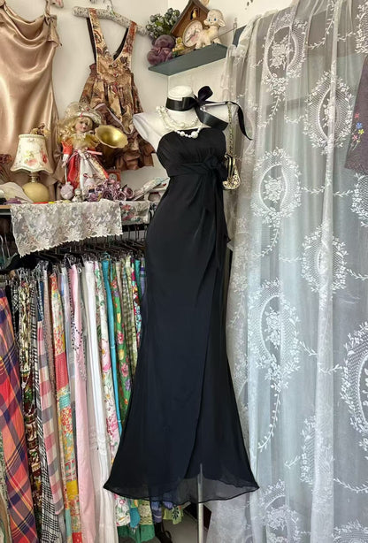 Trägerloses silbernes Vintage-Abendkleid, A-Linie, Geburtstagskleid J9370