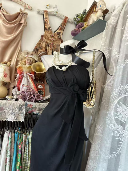 Trägerloses silbernes Vintage-Abendkleid, A-Linie, Geburtstagskleid J9370