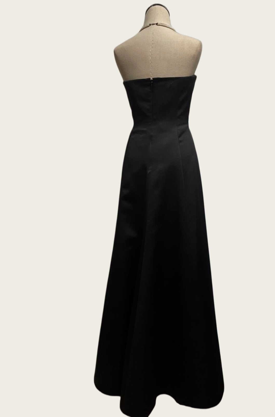 Trägerloses silbernes Vintage-Abendkleid, A-Linie, Geburtstagskleid J9370