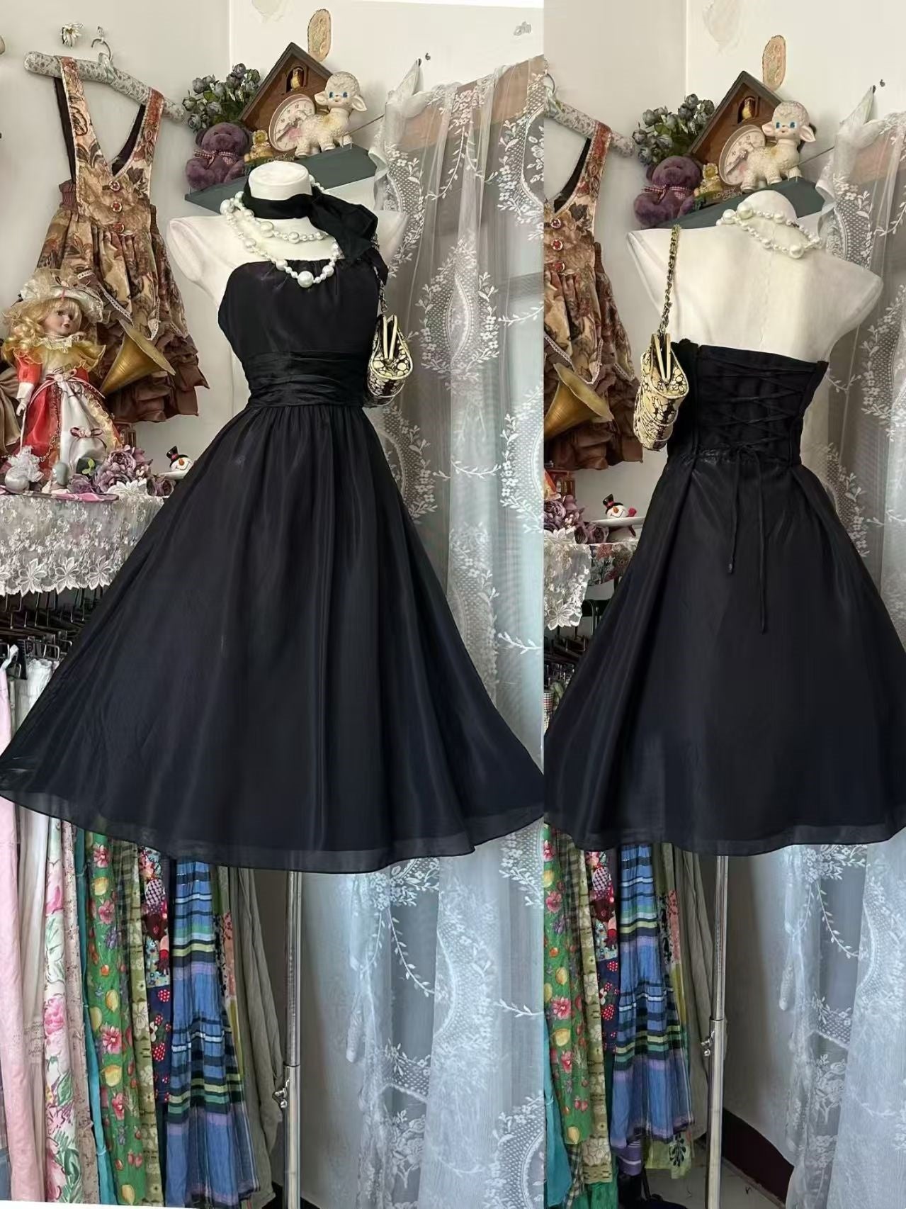 Robe de bal bustier violette en satin avec appliques, robe de soirée formelle J9413