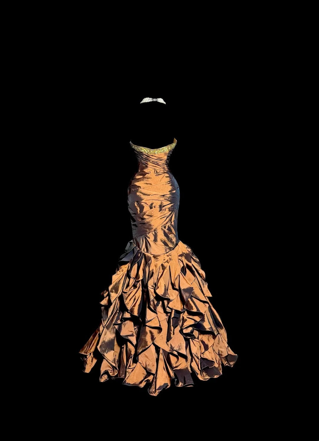 Trägerloses silbernes Vintage-Abendkleid, A-Linie, Geburtstagskleid J9370