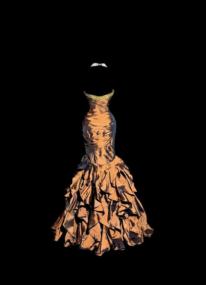 Trägerloses silbernes Vintage-Abendkleid, A-Linie, Geburtstagskleid J9370
