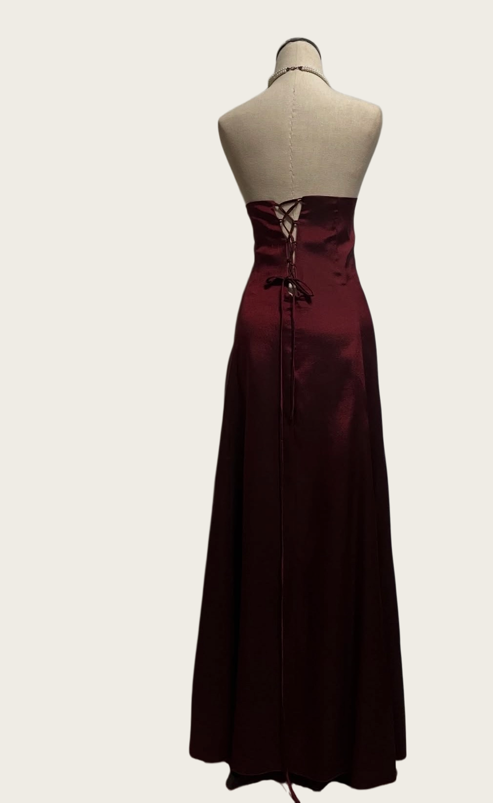 Strapless Burgundy A Line Prom Dress Retro Evening Dress J10418