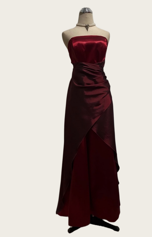 Trägerloses silbernes Vintage-Abendkleid, A-Linie, Geburtstagskleid J9370