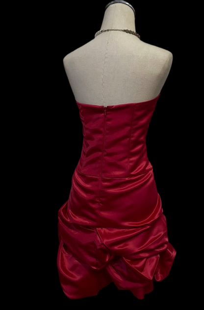 Robe de bal bustier violette en satin avec appliques, robe de soirée formelle J9413