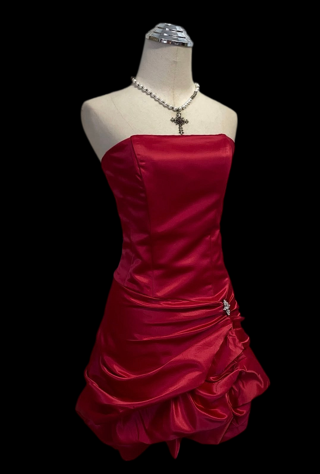 Robe de bal bustier violette en satin avec appliques, robe de soirée formelle J9413
