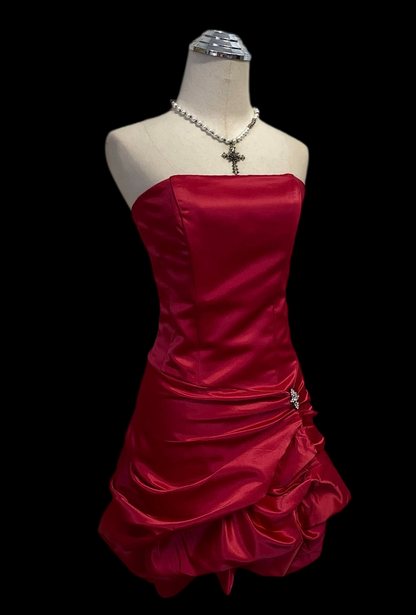 Robe de bal bustier violette en satin avec appliques, robe de soirée formelle J9413