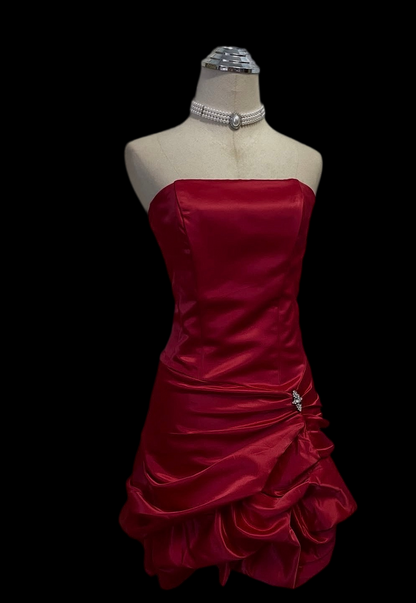 Robe de bal bustier violette en satin avec appliques, robe de soirée formelle J9413
