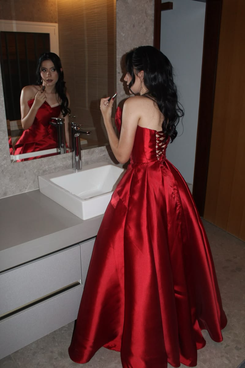 Trägerloses silbernes Vintage-Abendkleid, A-Linie, Geburtstagskleid J9370
