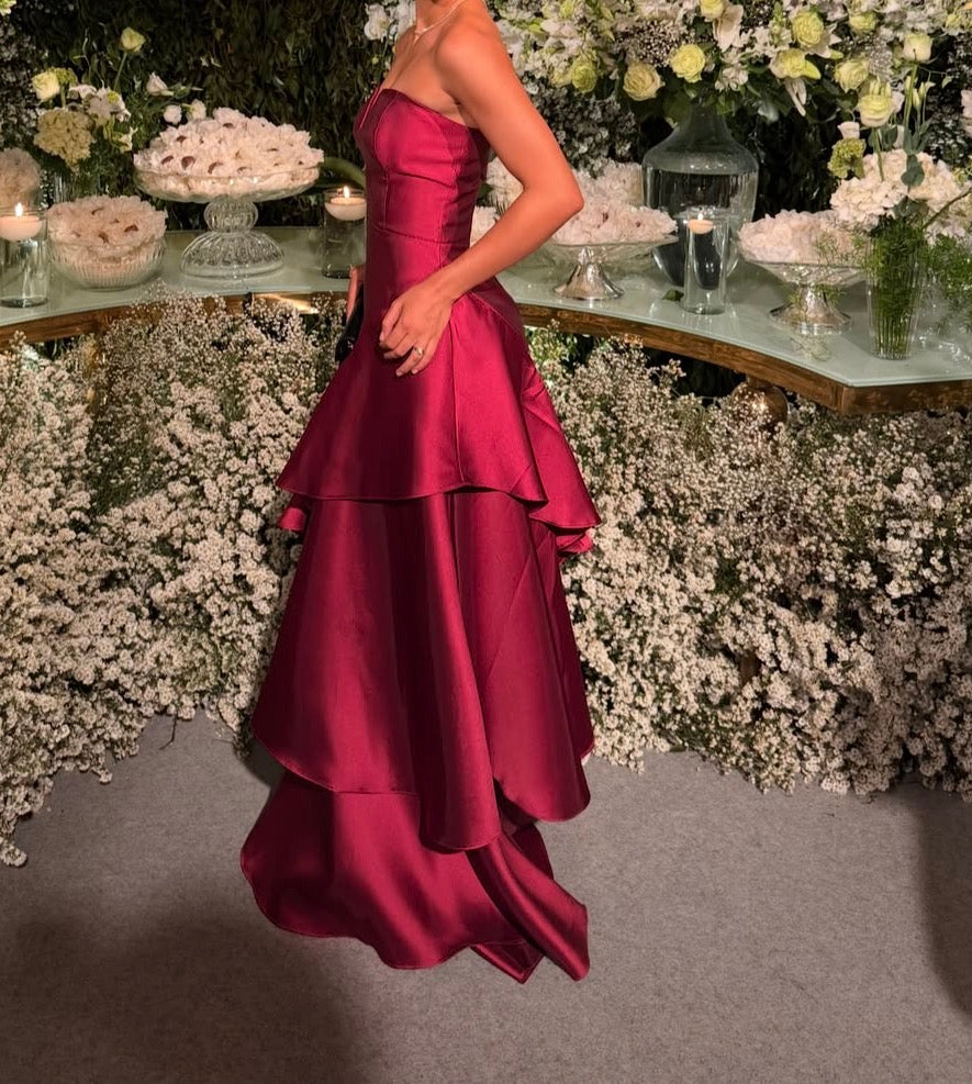 Trägerloses silbernes Vintage-Abendkleid, A-Linie, Geburtstagskleid J9370