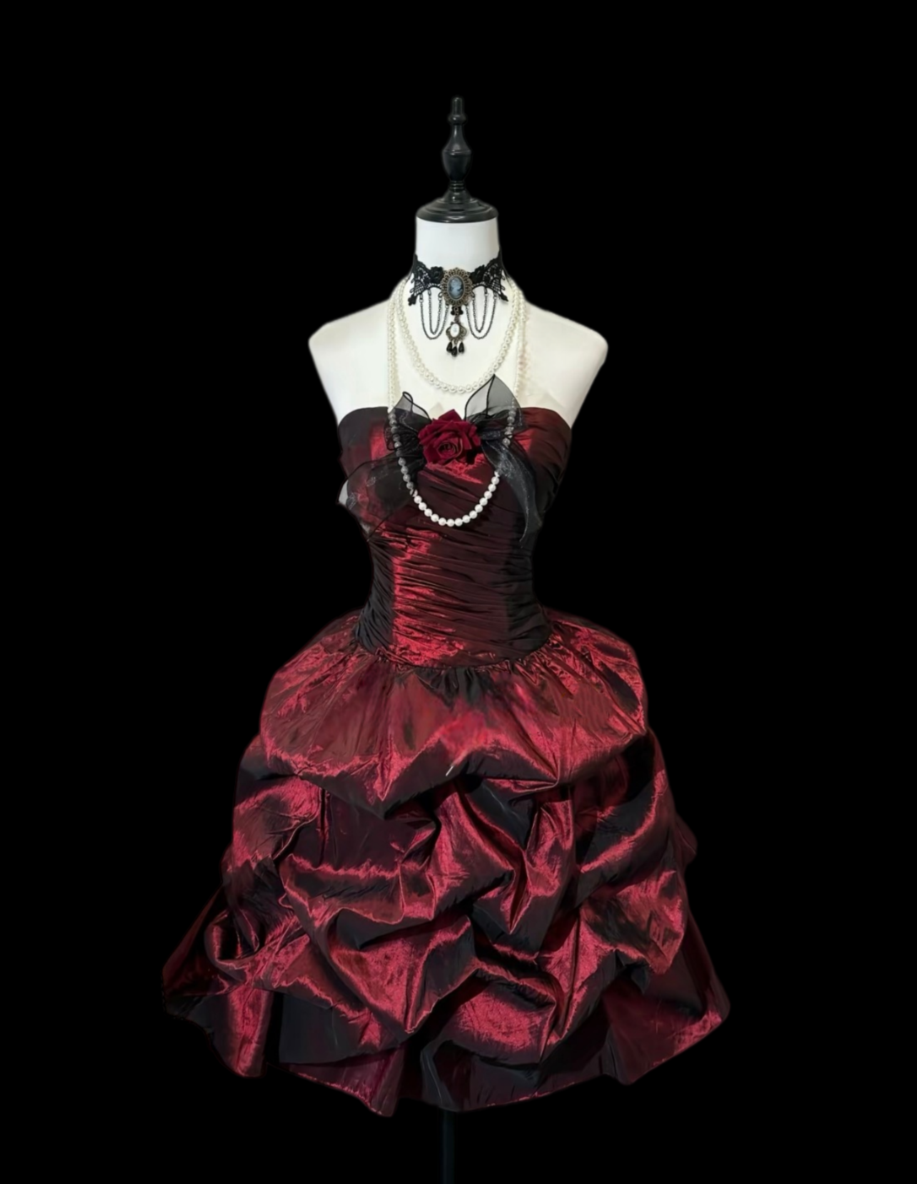 Robe de bal bustier violette en satin avec appliques, robe de soirée formelle J9413