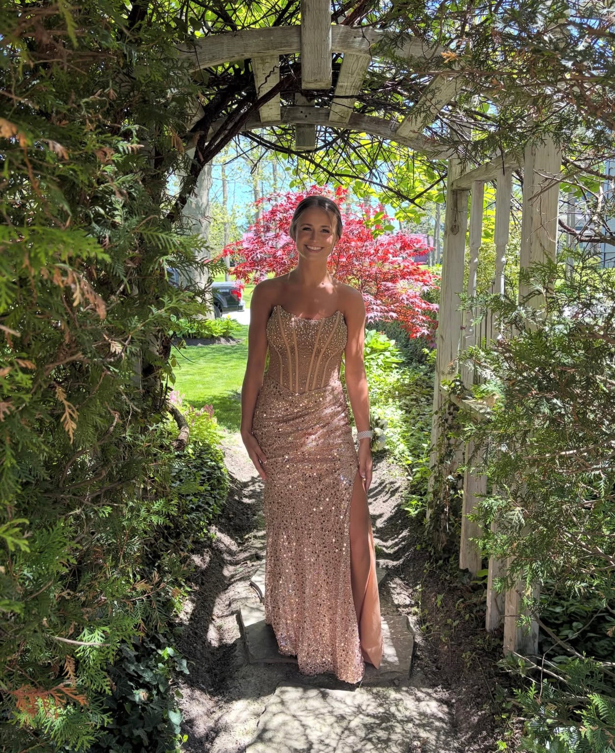 Trägerloses silbernes Vintage-Abendkleid, A-Linie, Geburtstagskleid J9370