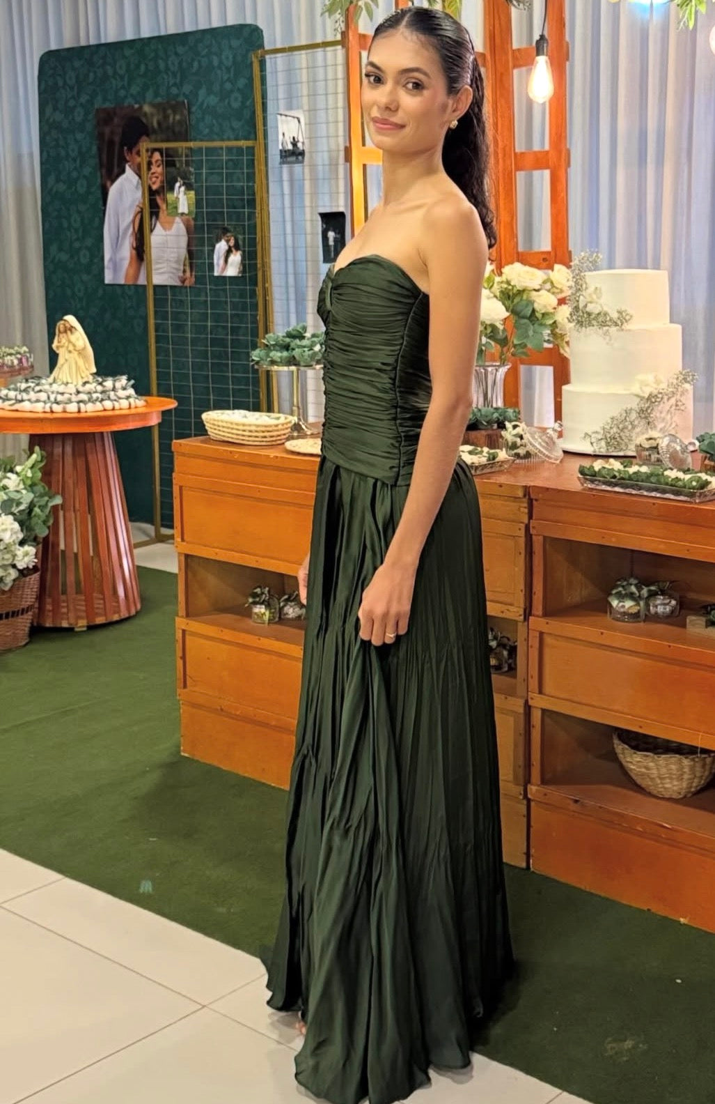 Trägerloses silbernes Vintage-Abendkleid, A-Linie, Geburtstagskleid J9370