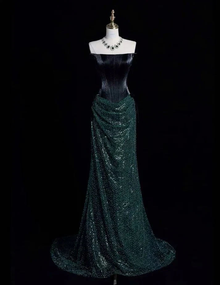 Robe de bal bustier violette en satin avec appliques, robe de soirée formelle J9413