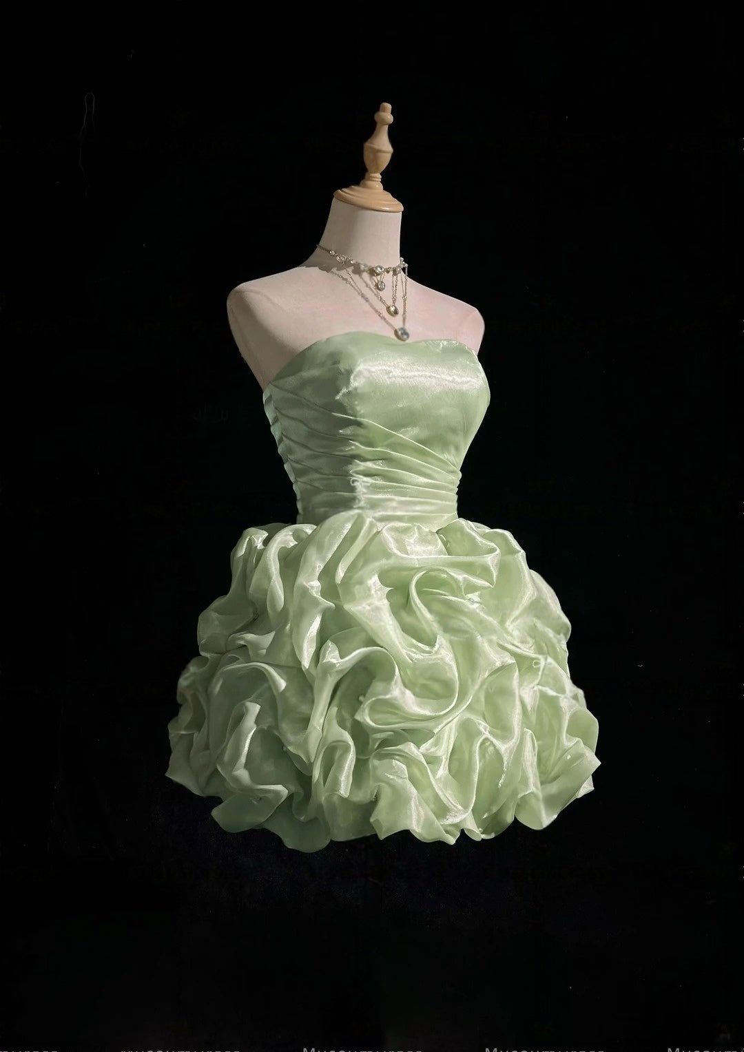 Strapless Fruit Green Short Homecoming Dress Mini Birthday Dress  J10337