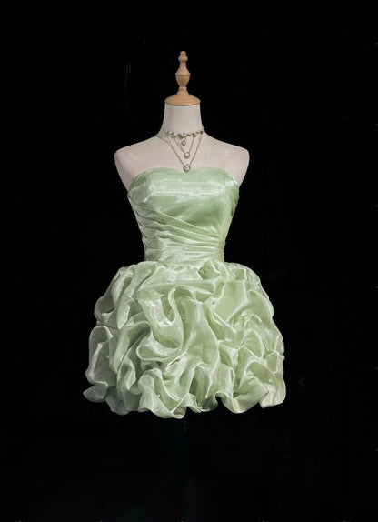 Strapless Fruit Green Short Homecoming Dress Mini Birthday Dress  J10337