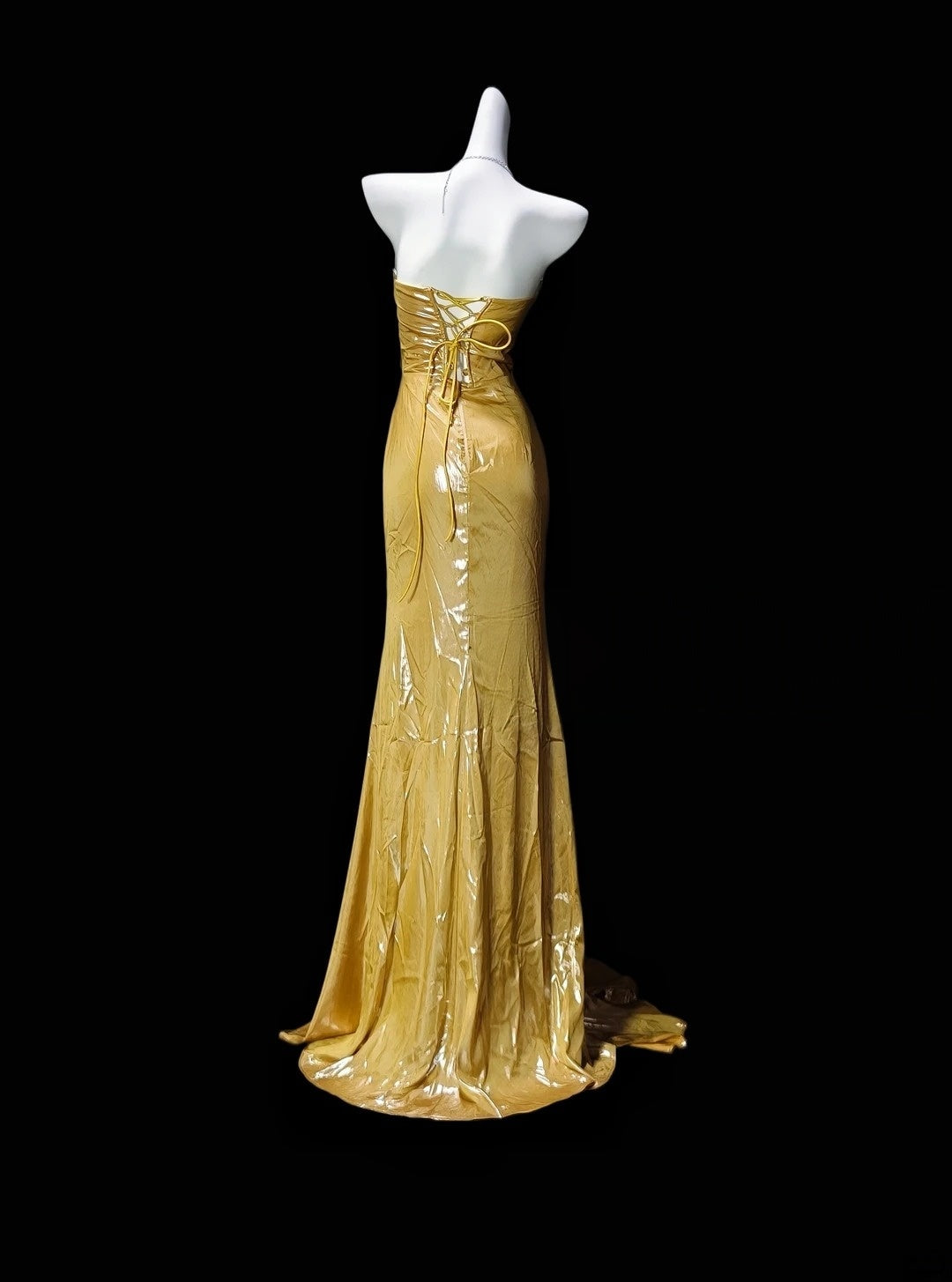 Trägerloses silbernes Vintage-Abendkleid, A-Linie, Geburtstagskleid J9370