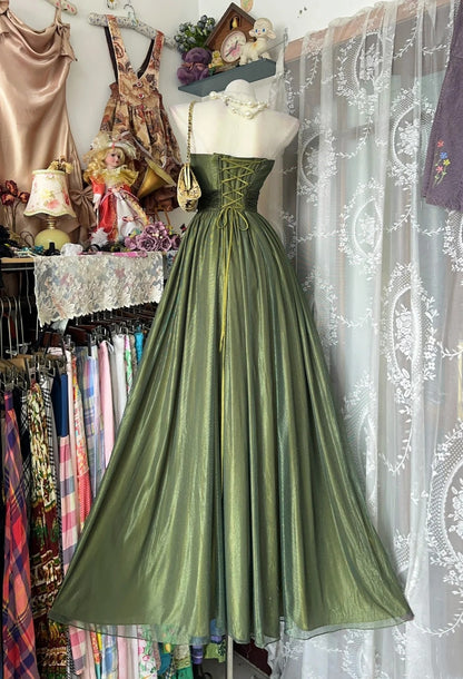 Trägerloses silbernes Vintage-Abendkleid, A-Linie, Geburtstagskleid J9370