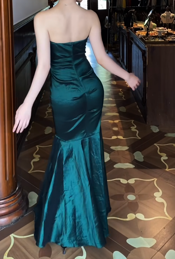 Robe de bal bustier violette en satin avec appliques, robe de soirée formelle J9413