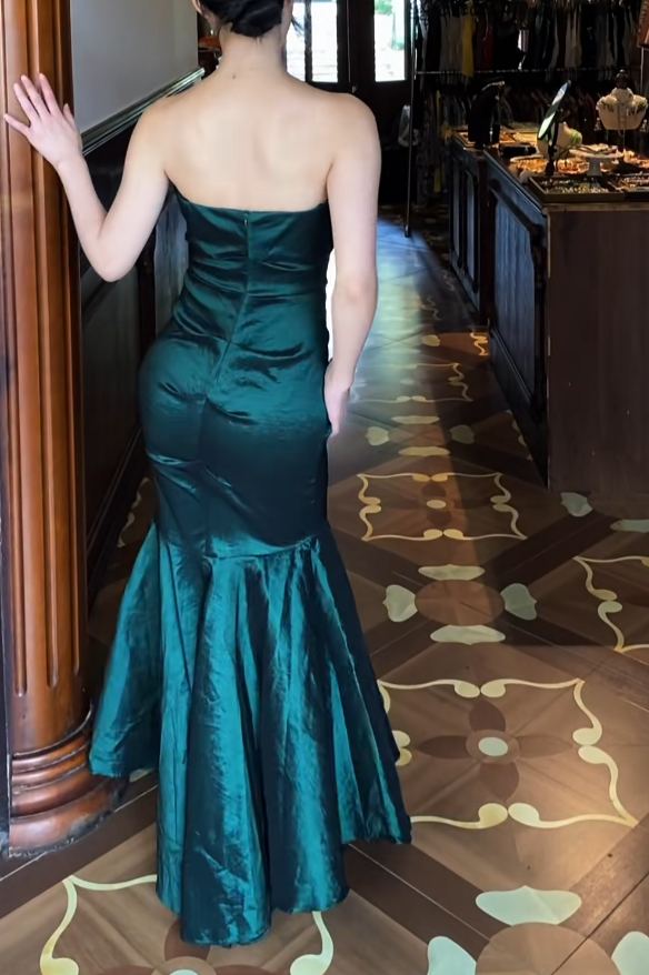 Robe de bal bustier violette en satin avec appliques, robe de soirée formelle J9413