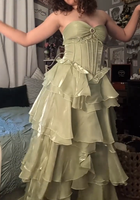 Trägerloses silbernes Vintage-Abendkleid, A-Linie, Geburtstagskleid J9370