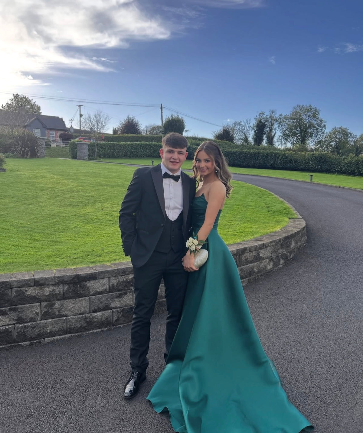 Strapless Green Satin Formal Prom Dress With Pockets  J12135