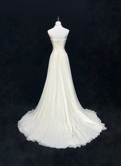 Robe de bal bustier violette en satin avec appliques, robe de soirée formelle J9413