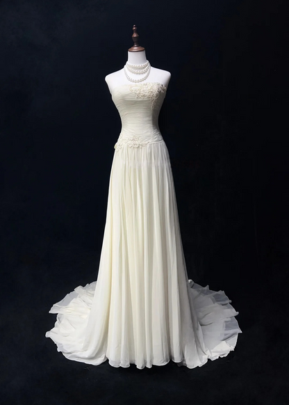 Robe de bal bustier violette en satin avec appliques, robe de soirée formelle J9413