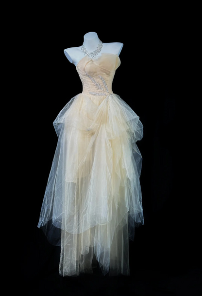 Robe de bal bustier violette en satin avec appliques, robe de soirée formelle J9413