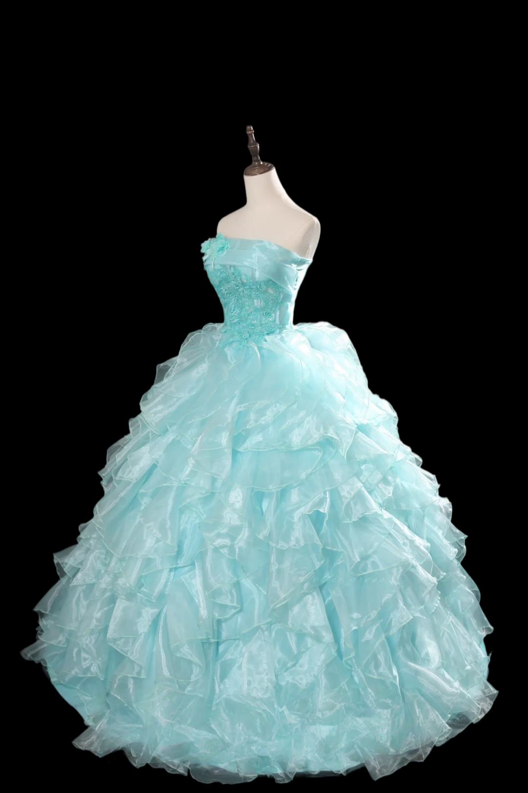 Robe de bal bustier violette en satin avec appliques, robe de soirée formelle J9413