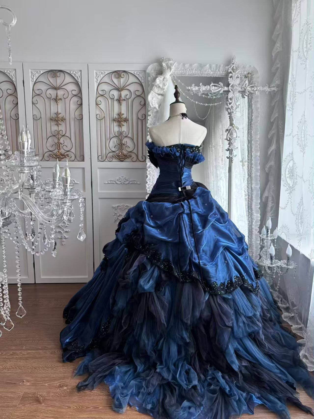 Trägerloses silbernes Vintage-Abendkleid, A-Linie, Geburtstagskleid J9370