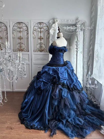 Trägerloses silbernes Vintage-Abendkleid, A-Linie, Geburtstagskleid J9370