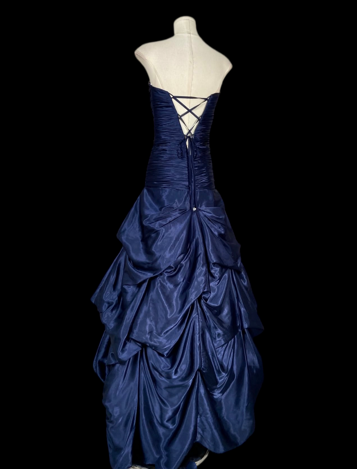 Trägerloses silbernes Vintage-Abendkleid, A-Linie, Geburtstagskleid J9370