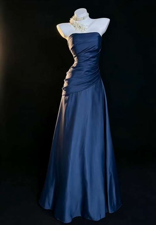 Robe de bal bustier violette en satin avec appliques, robe de soirée formelle J9413