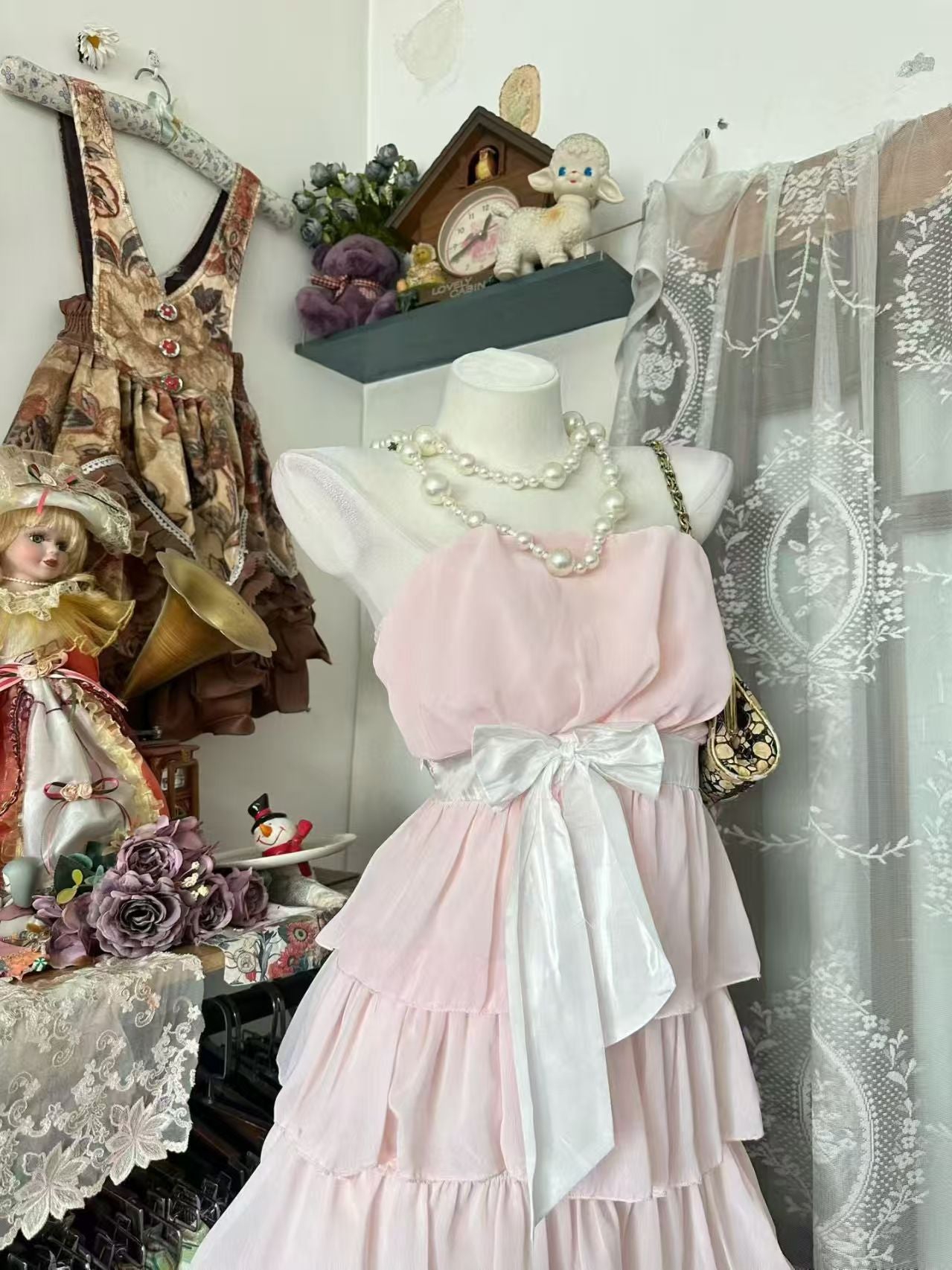 Strapless Pink A Line Homecoming Dress Layered Birthday Dress J10076