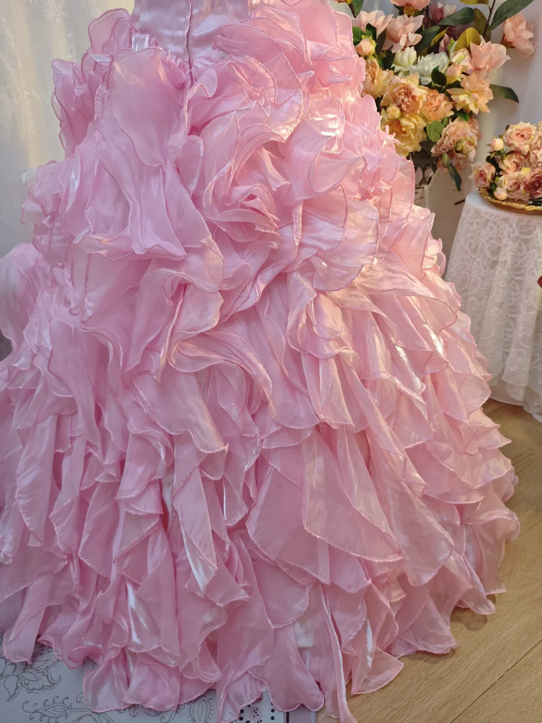 Trägerloses silbernes Vintage-Abendkleid, A-Linie, Geburtstagskleid J9370