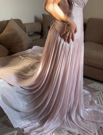 Trägerloses silbernes Vintage-Abendkleid, A-Linie, Geburtstagskleid J9370