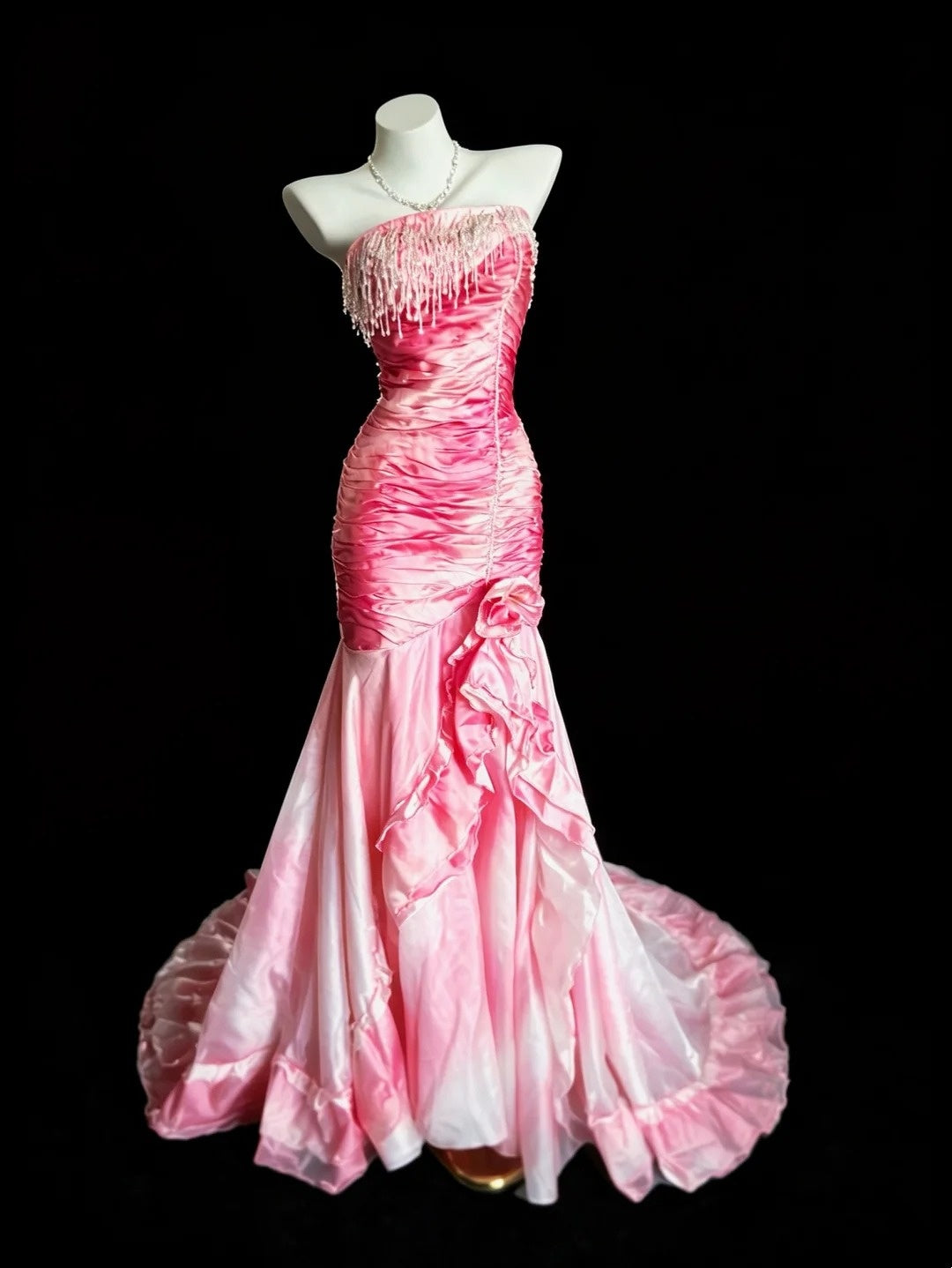 Robe de bal bustier violette en satin avec appliques, robe de soirée formelle J9413