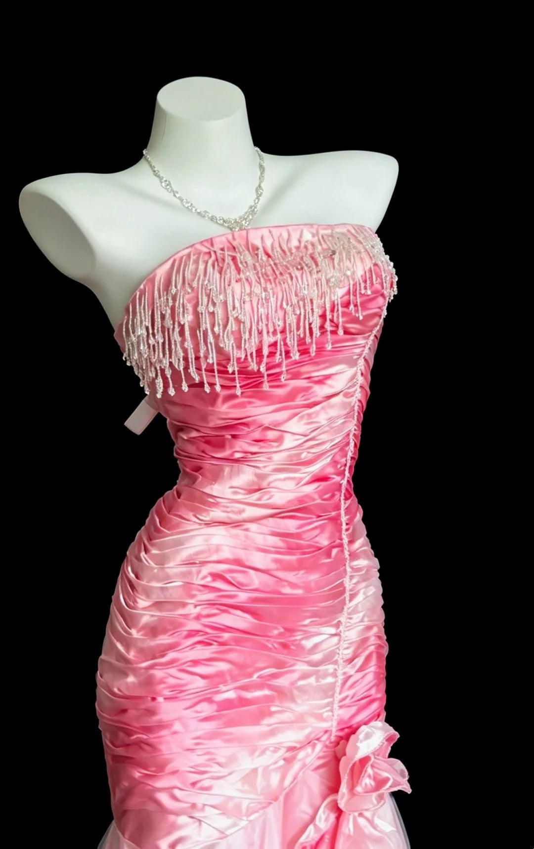 Robe de bal bustier violette en satin avec appliques, robe de soirée formelle J9413