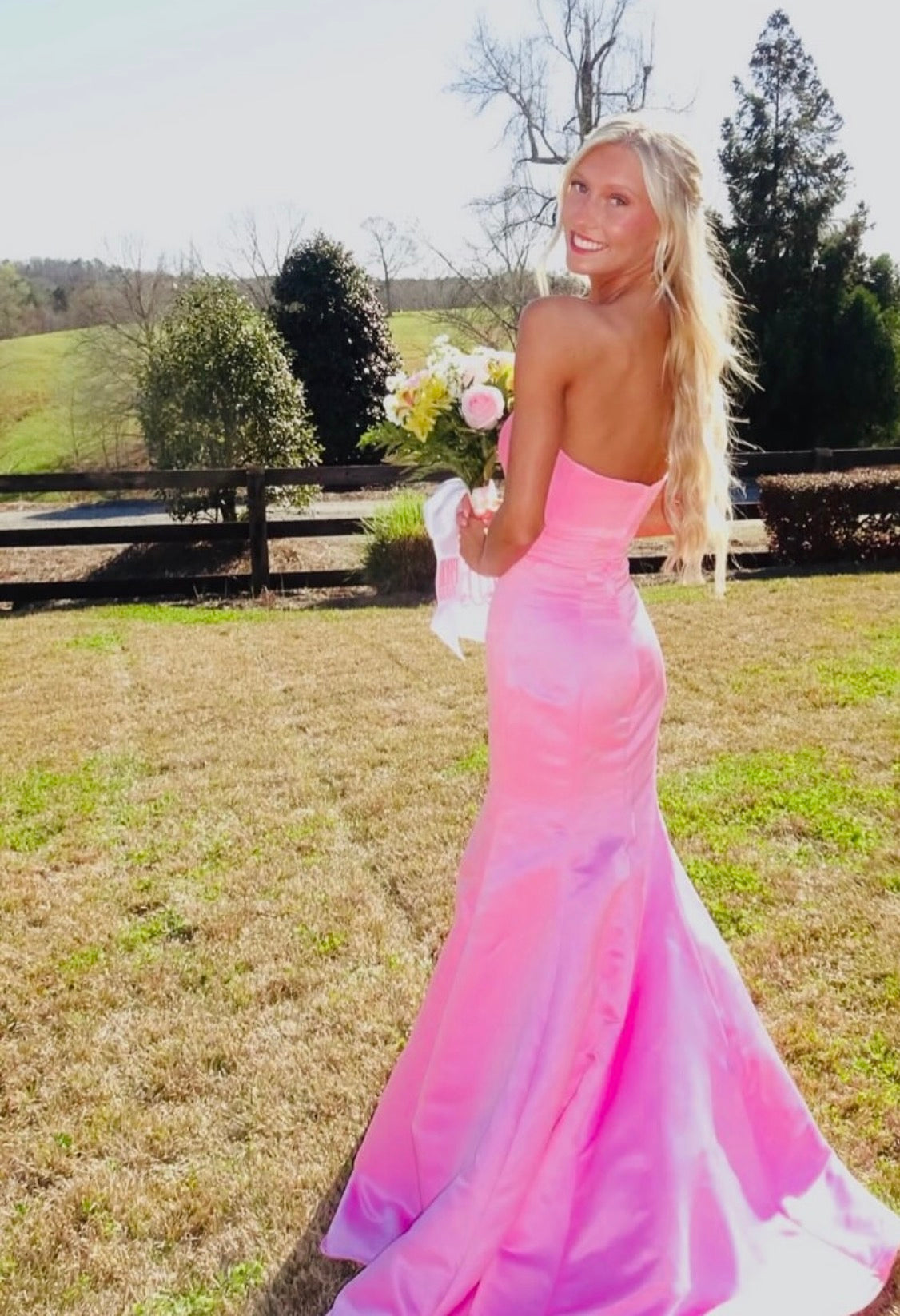 Trägerloses silbernes Vintage-Abendkleid, A-Linie, Geburtstagskleid J9370