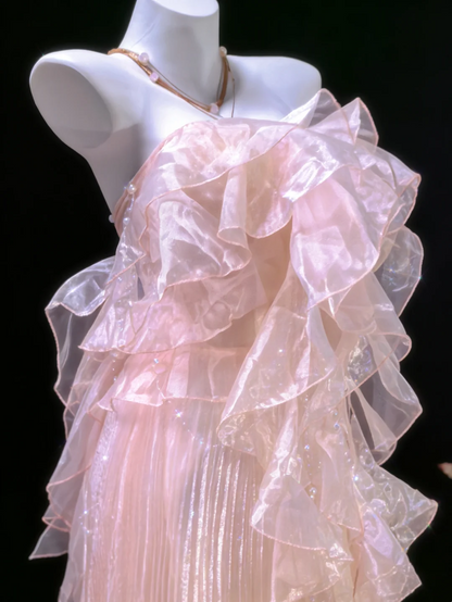 Robe de bal bustier violette en satin avec appliques, robe de soirée formelle J9413