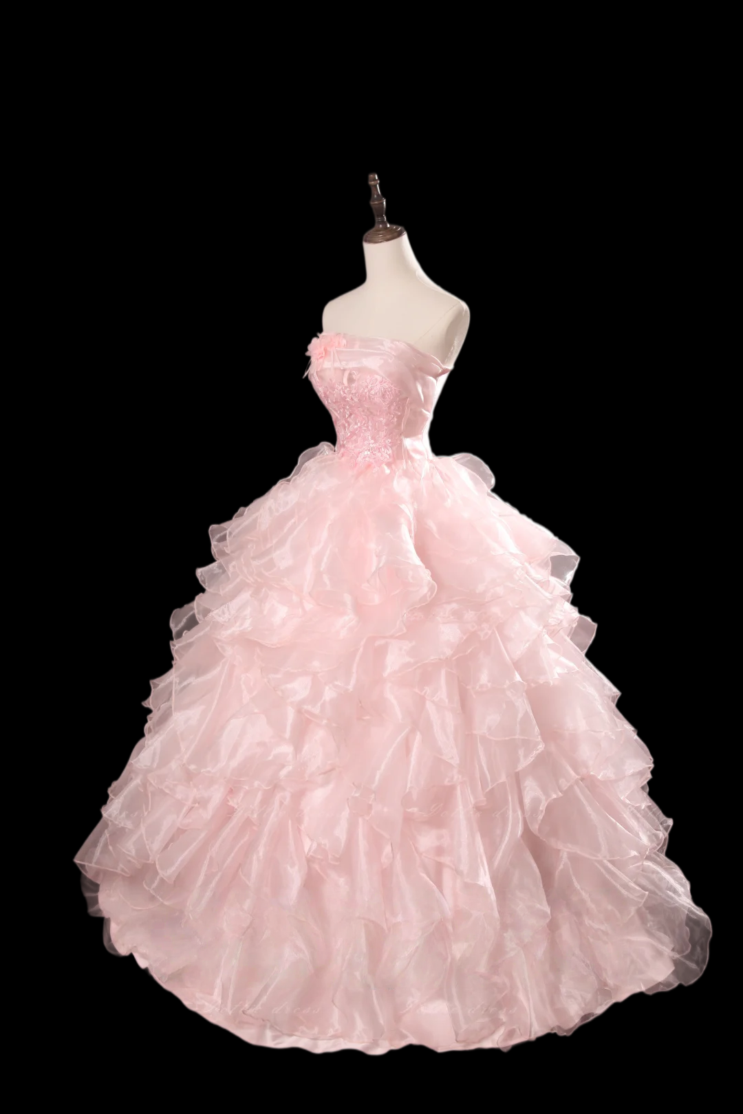 Robe de bal bustier violette en satin avec appliques, robe de soirée formelle J9413