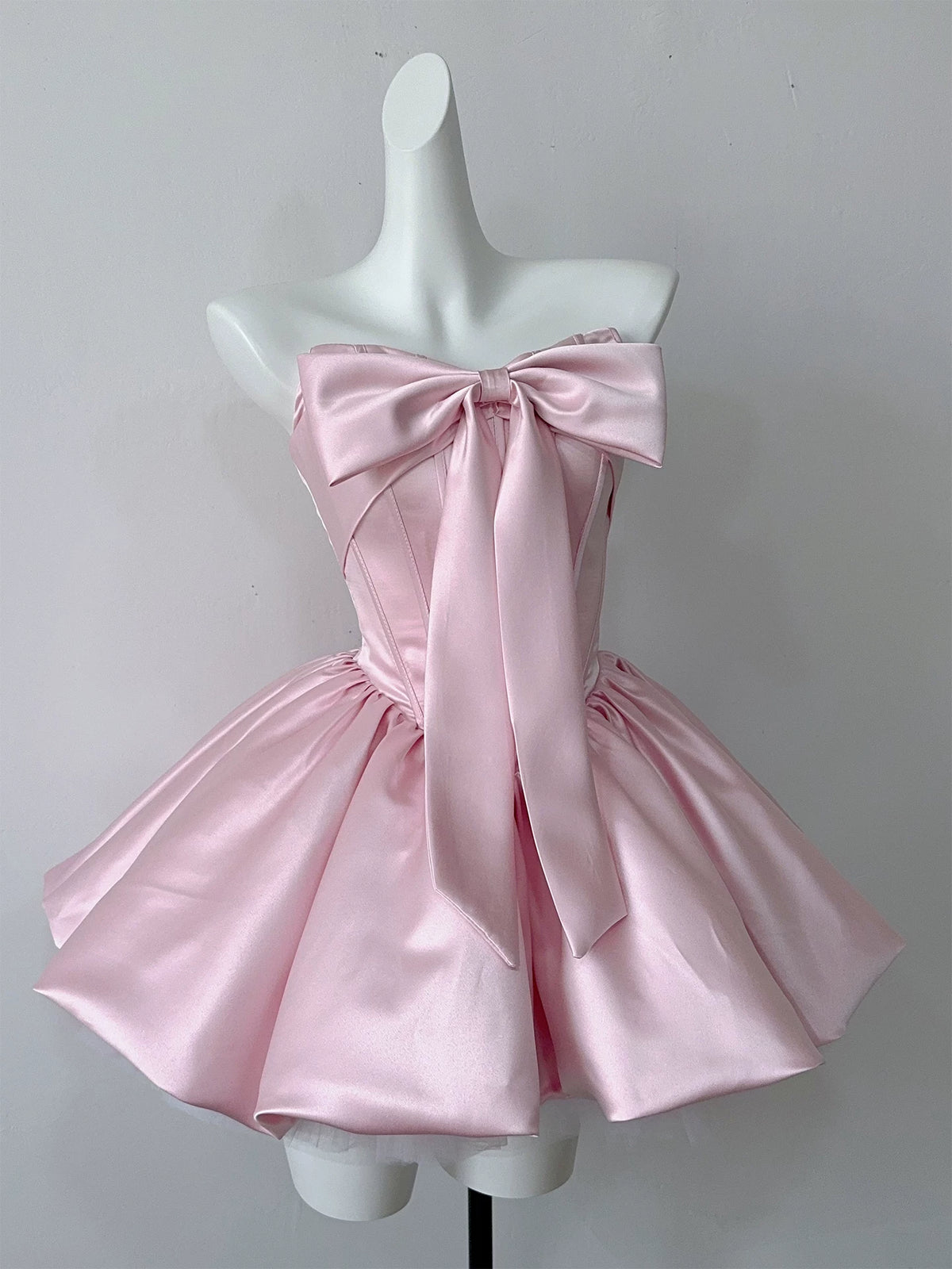 Robe de bal bustier violette en satin avec appliques, robe de soirée formelle J9413