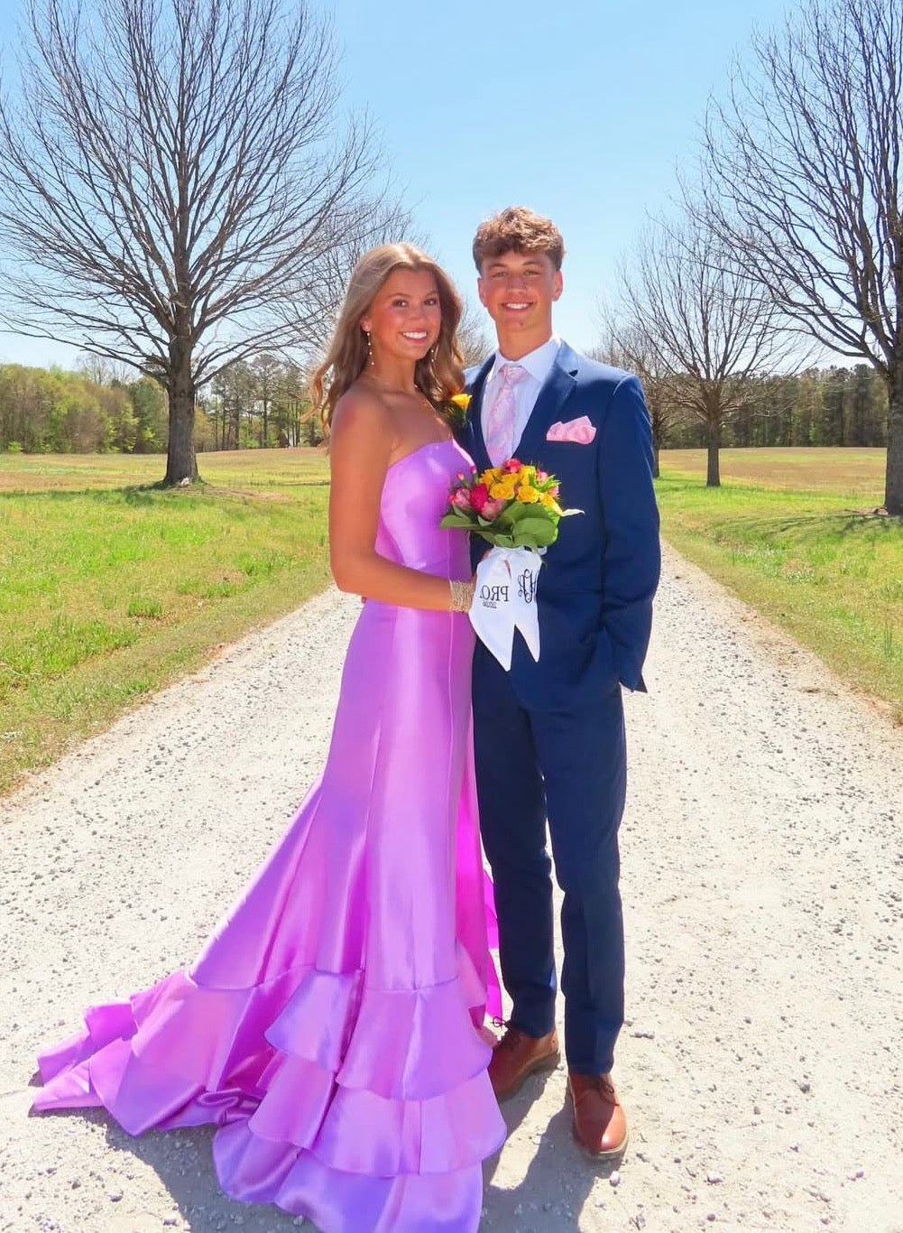 Strapless Pink Satin Formal Prom Dress Sheath Evening Gown  J10047