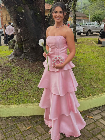 Robe de bal bustier violette en satin avec appliques, robe de soirée formelle J9413