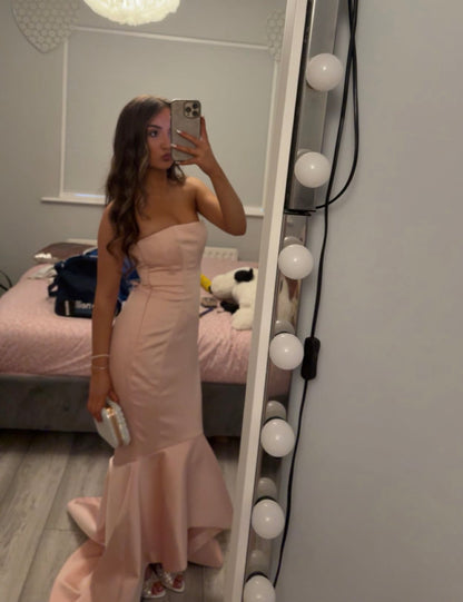 Robe de bal bustier violette en satin avec appliques, robe de soirée formelle J9413