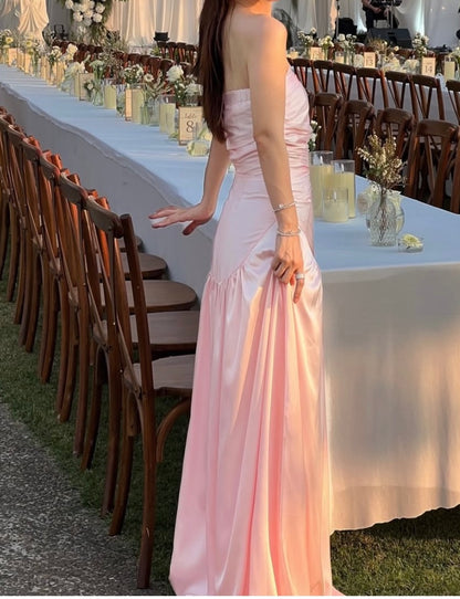 Robe de bal bustier violette en satin avec appliques, robe de soirée formelle J9413