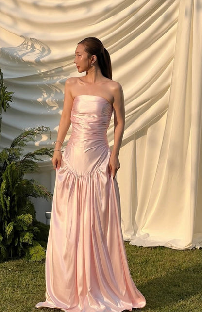 Robe de bal bustier violette en satin avec appliques, robe de soirée formelle J9413