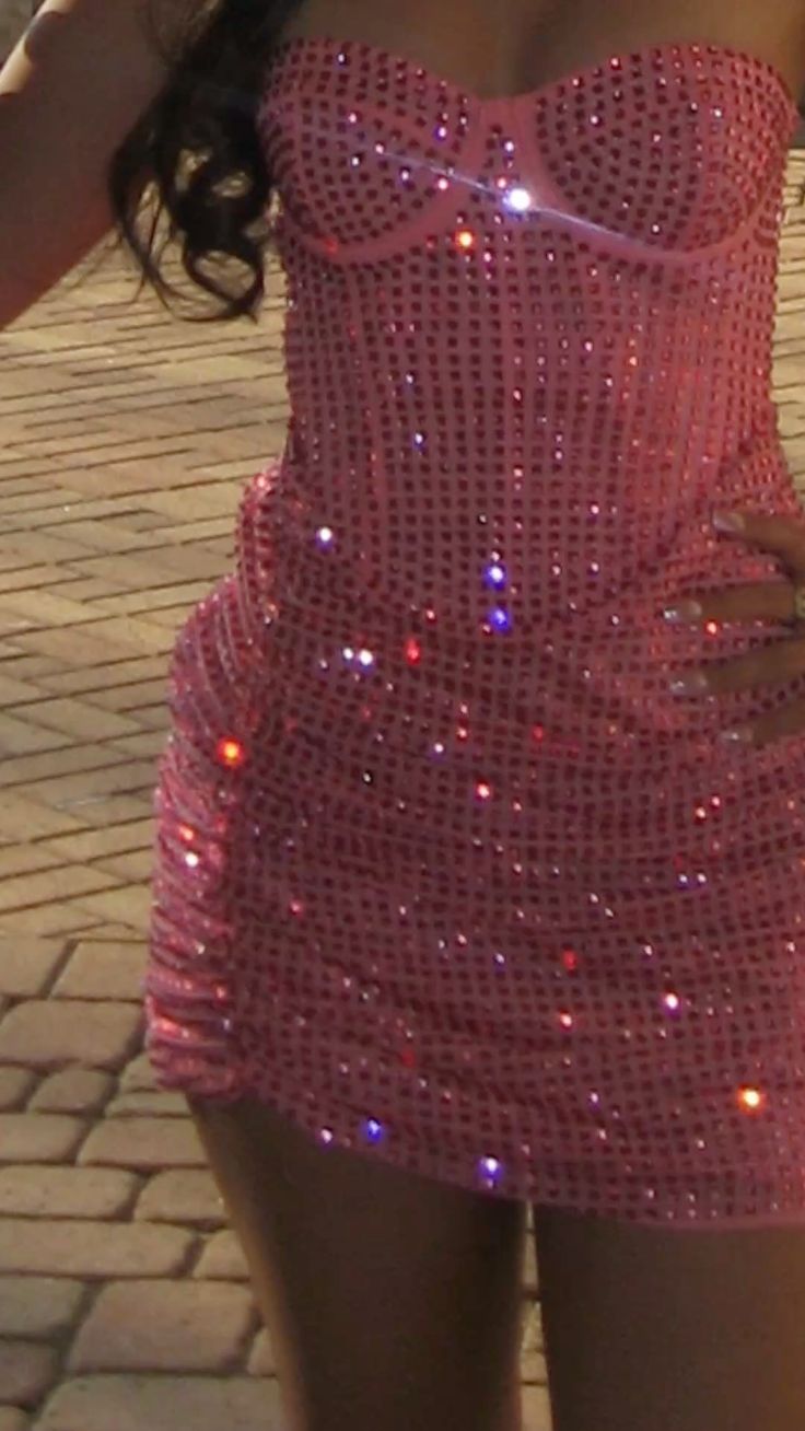 Strapless Pink Sheath Homecoming Dress Beaded Party Dress  J11197